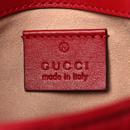 Gucci Calfskin Matelasse Super Mini GG Marmont Shoulder Bag Hibiscus Red 6 of 9