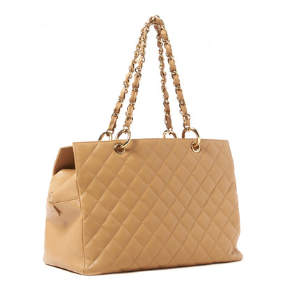 Chanel Caviar Quilted Grand Timeless Tote GTT Beige 3 of 10