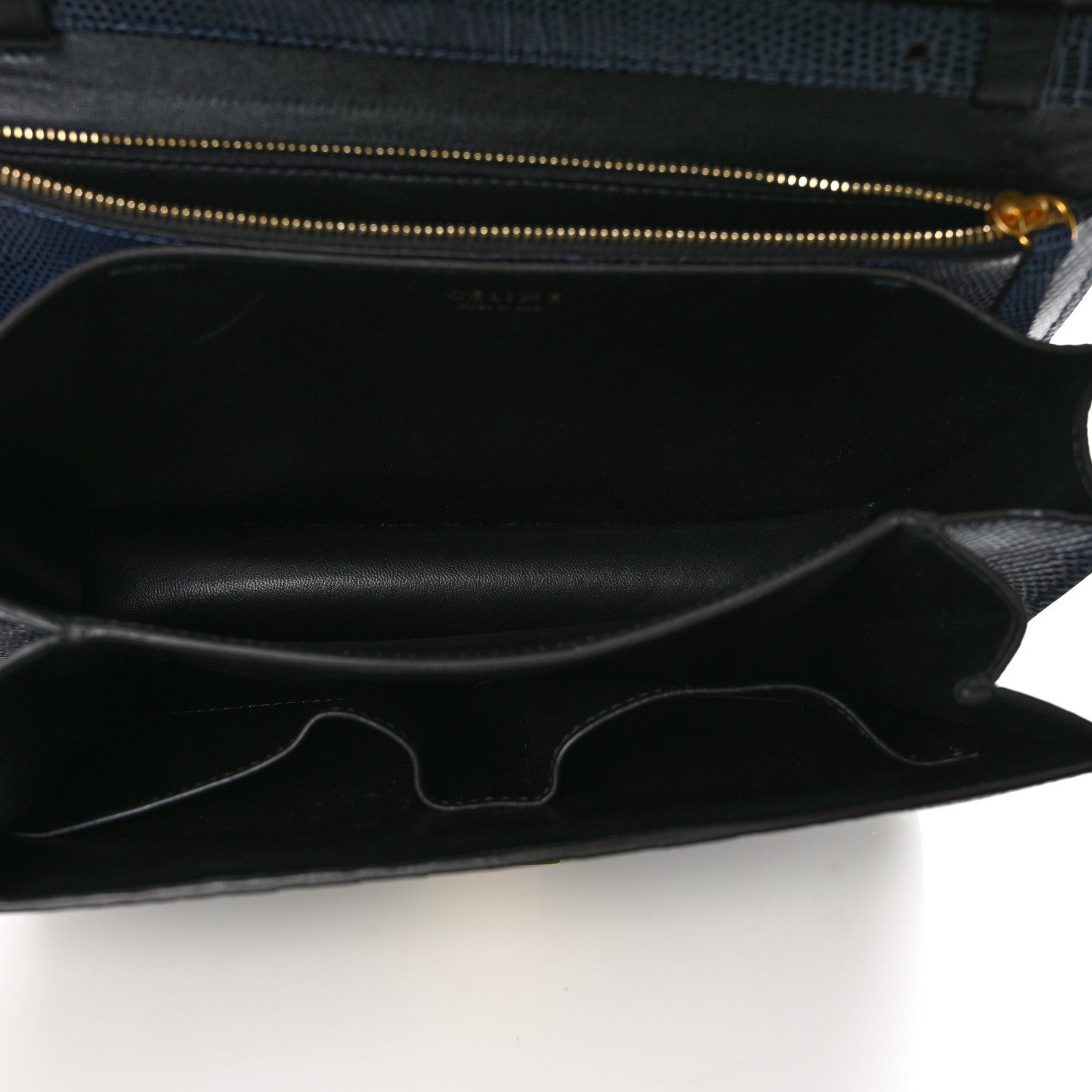Celine Lizard Medium Classic Box Flap Bag Navy 5 of 9