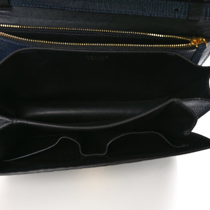 Celine Lizard Medium Classic Box Flap Bag Navy 5 of 9