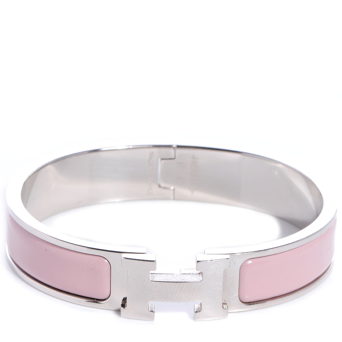 Narrow Enamel Clic Clac H Bracelet PM Rose Poudre