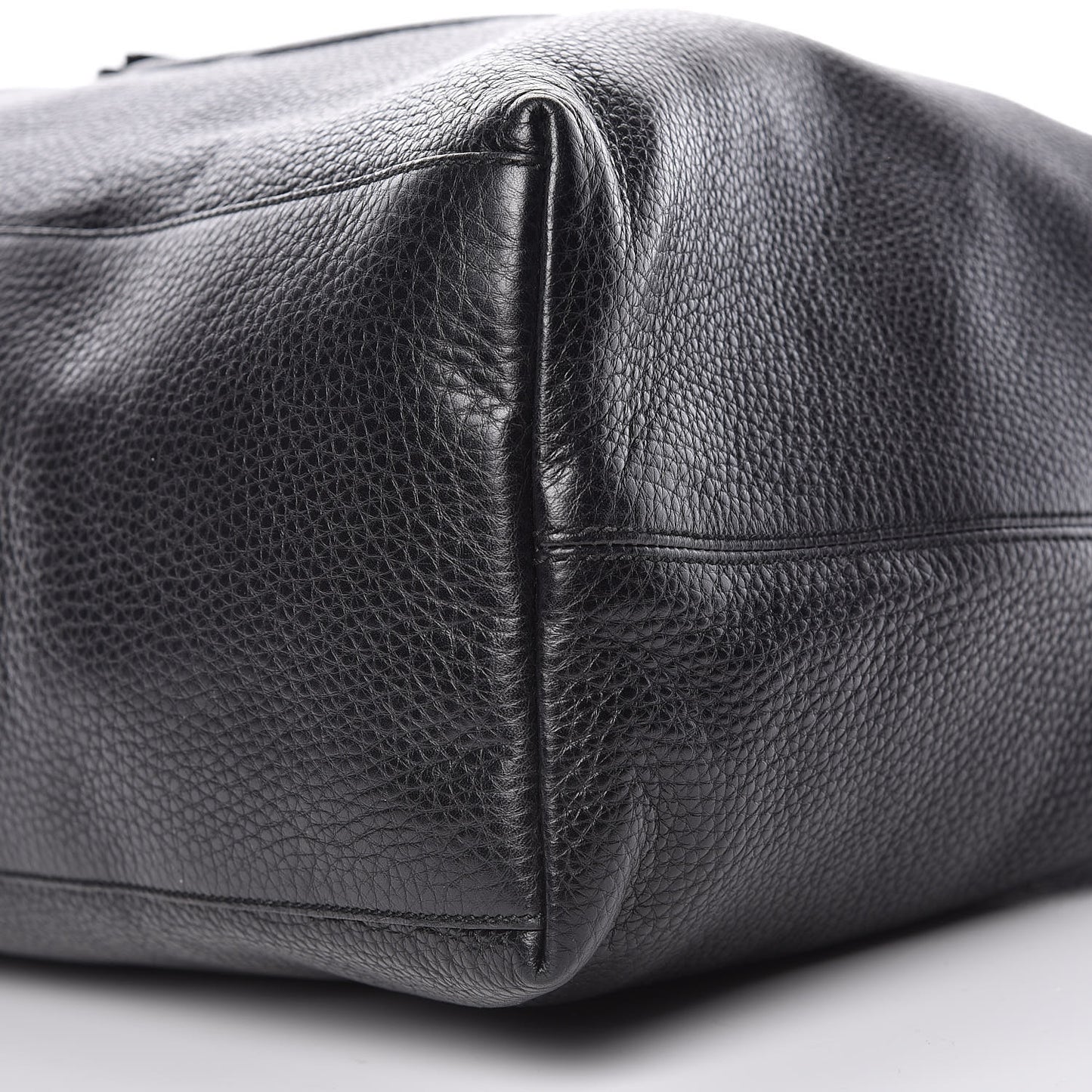 Pebbled Calfskin Large Soho Chain Shoulder Bag Black