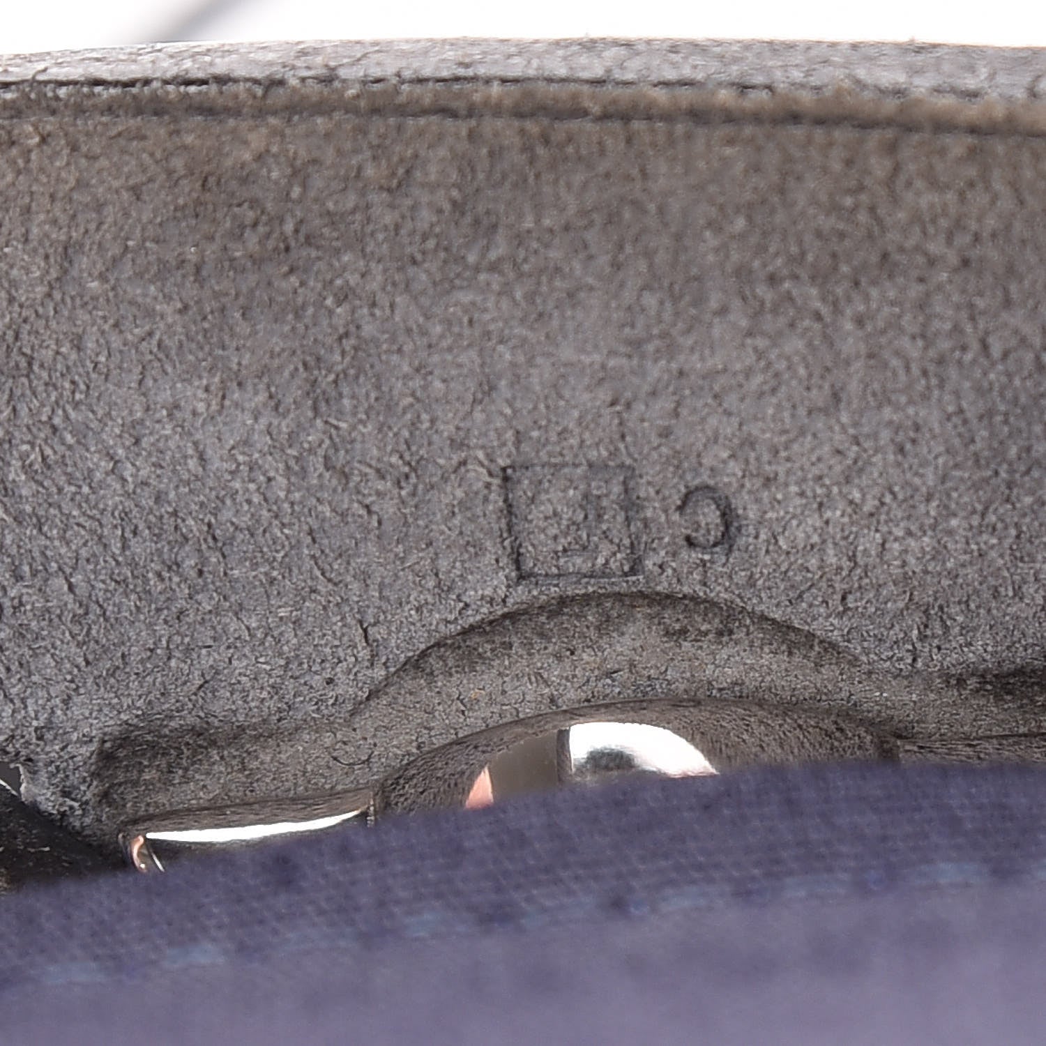 Hermes Toile Vache Calfskin Herbag 30 PM Navy Bleu Natural 7 of 20