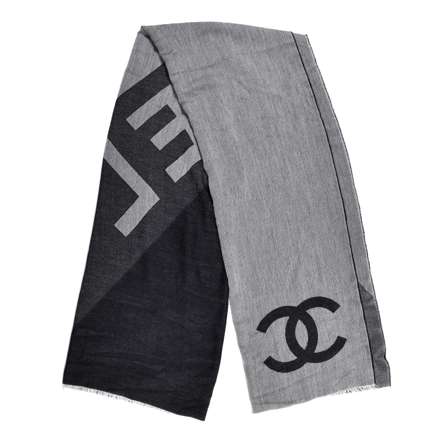 Chanel Cashmere CC Logo Stole Black 1 of 4