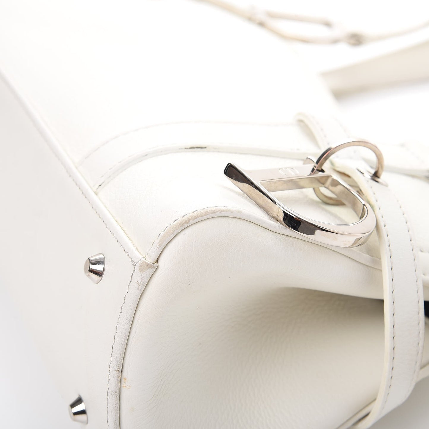 Calfskin Logo Charms Boston White