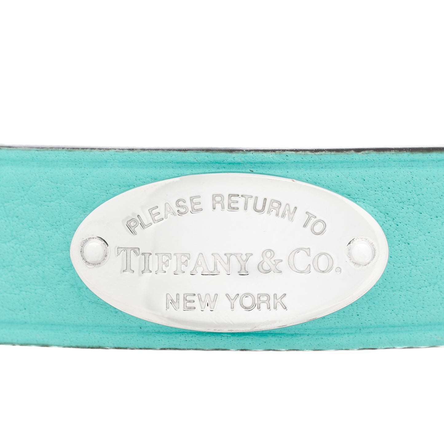 Sterling Silver Leather Return to Tiffany Double Wrap Bracelet Blue
