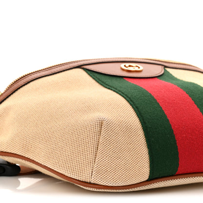 Gucci Vintage Canvas Web Belt Bag Sand Cuir 8 of 9