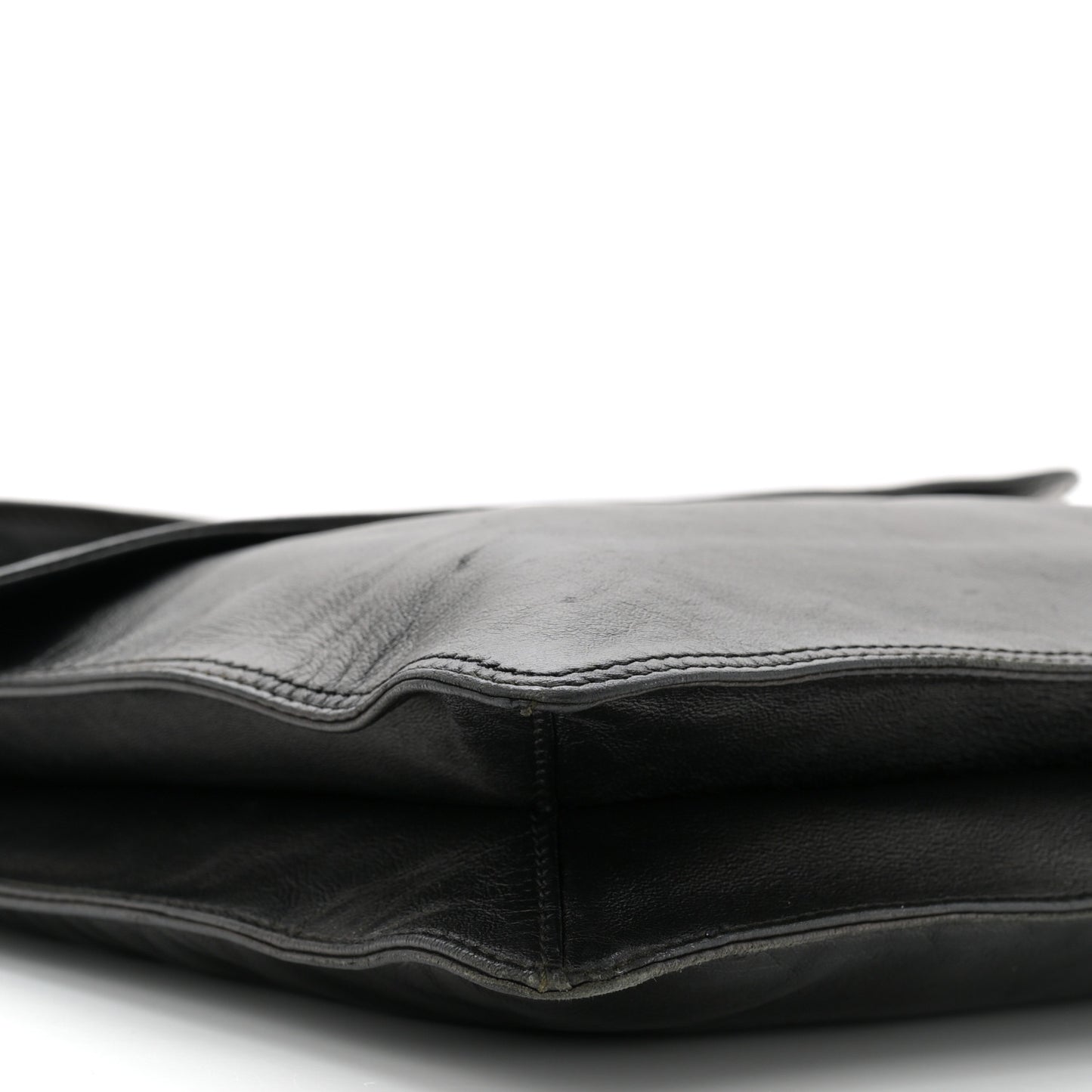 Lambskin Logo Messenger Dark Brown