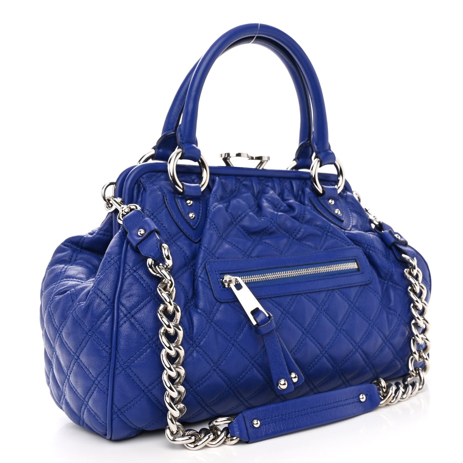 Marc Jacobs Calfskin Quilted Stam Blue 3 of 10