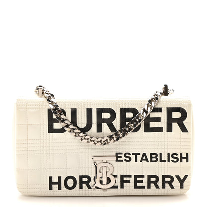 Burberry Patent Quilted Horseferry Print Small Lola Bag White 1 of 10