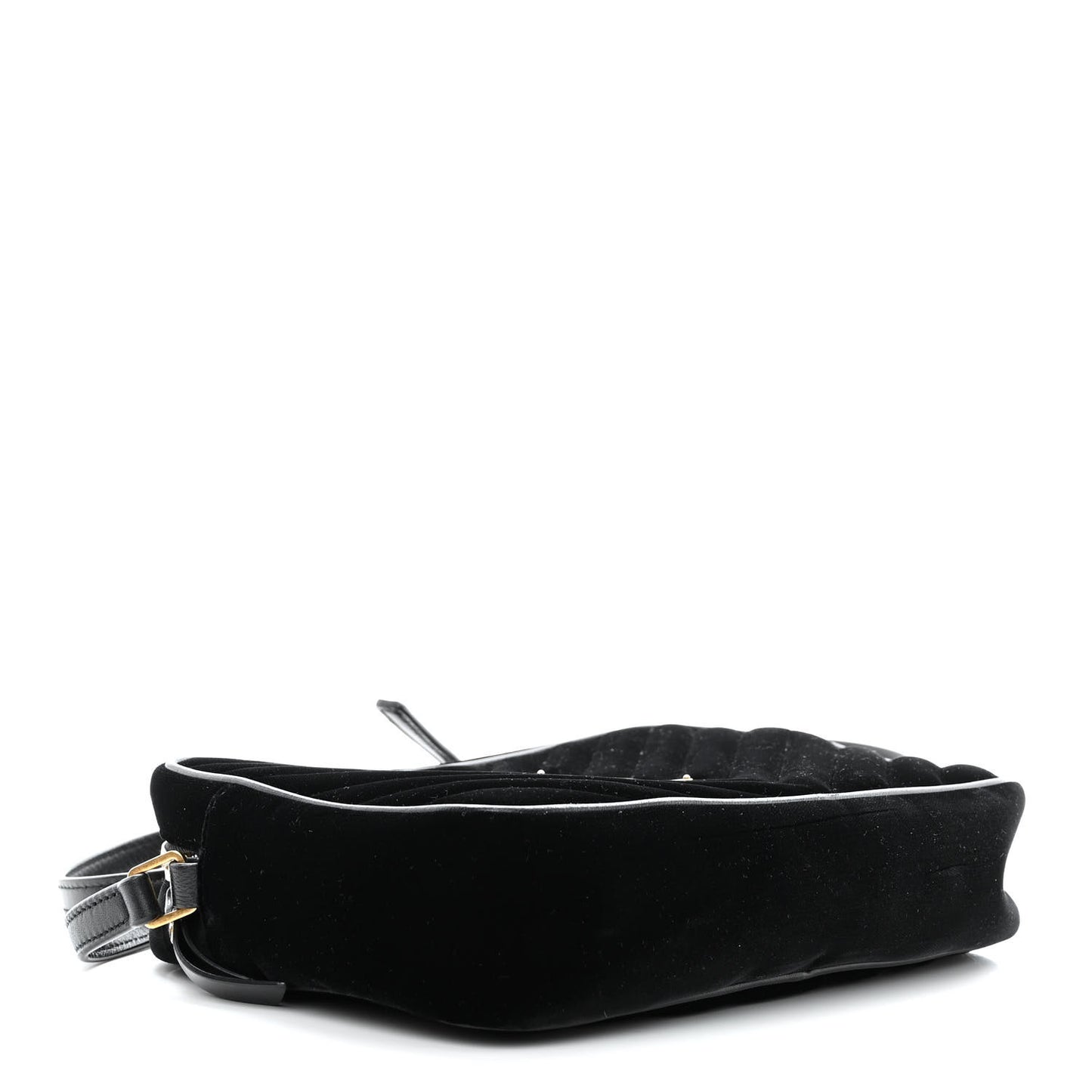 Velvet Matelasse Monogram Lou Camera Bag Black