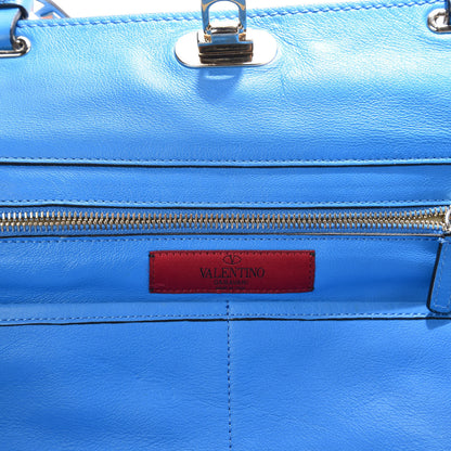 Valentino Garavani Vitello Medium Rockstud Tote Blue Fluo 6 of 11