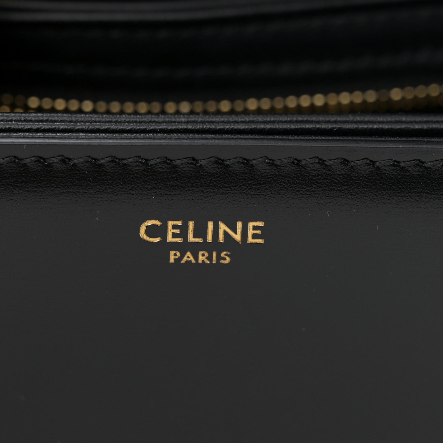 Celine Shiny Calfskin Teen Triomphe Black 6 of 12