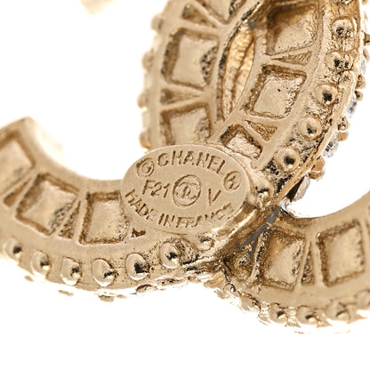 Chanel Crystal CC Earrings Gold 4 of 5