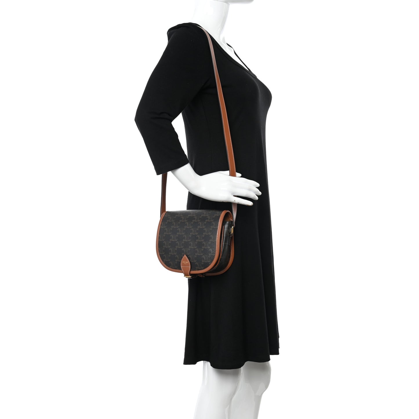 Triomphe Canvas Medium Folco Bag Tan