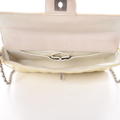 Chanel Patent Quilted East West Chocolate Bar Flap White 5 of 19