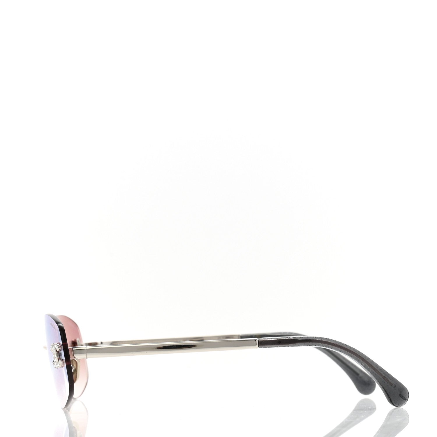 Chanel Metal Mirrored Crystal CC Oval Sunglasses 71559 Pink 3 of 8