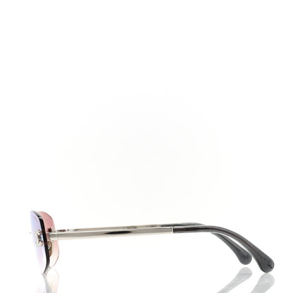 Chanel Metal Mirrored Crystal CC Oval Sunglasses 71559 Pink 3 of 8