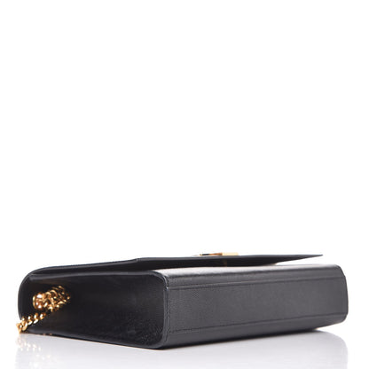 Saint Laurent Grain De Poudre Medium Classic Monogram Kate Satchel Black 4 of 9