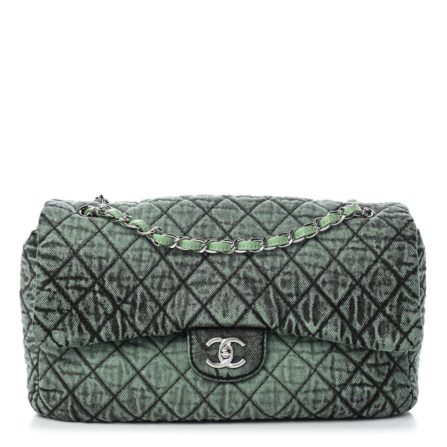 Denim Quilted Denimpression Flap Green Black