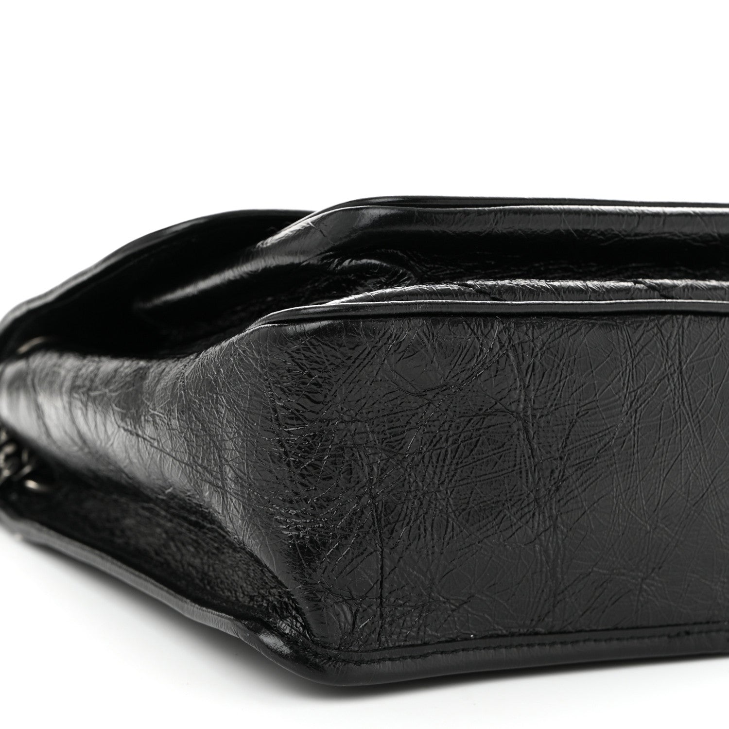 Saint Laurent Crinkled Calfskin Matelasse Monogram Medium Niki Chain Satchel Black 9 of 10