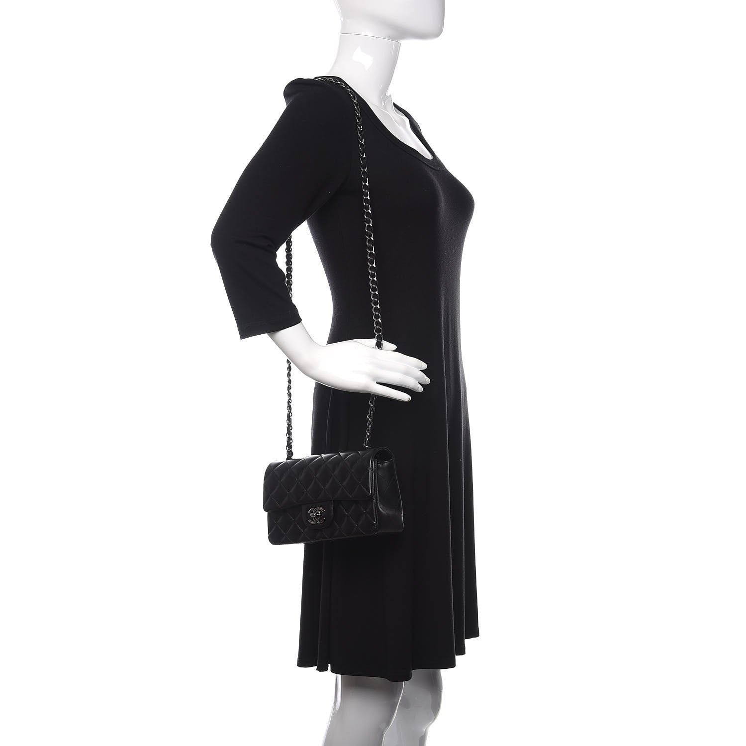 Chanel Lambskin Quilted Mini Rectangular Flap Black 2 of 12