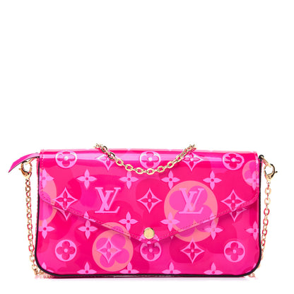 Louis Vuitton Vernis Valentine Pochette Felicie Chain Wallet Fuchsia 1 of 13