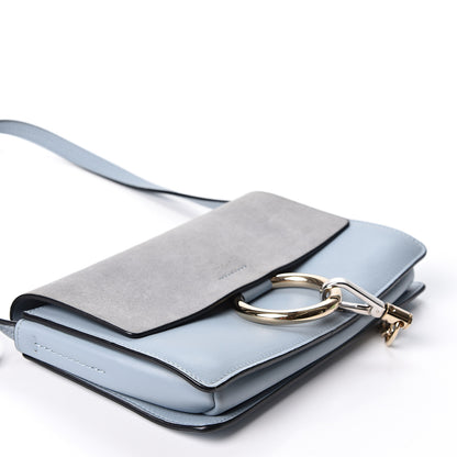 Chloe Suede Calfskin Small Faye Shoulder Bag Fresh Blue 3 of 8