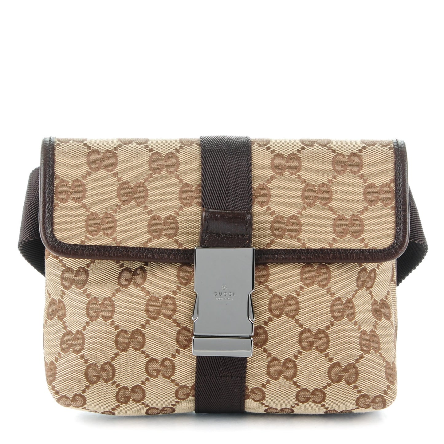 Monogram Waist Pouch Bag Dark Brown