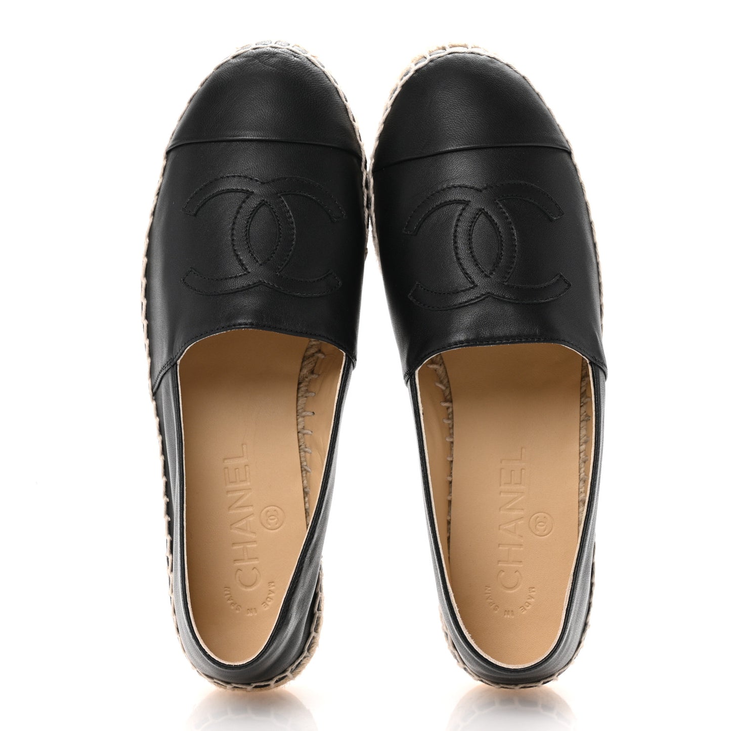 Lambskin CC Espadrilles 37 Black