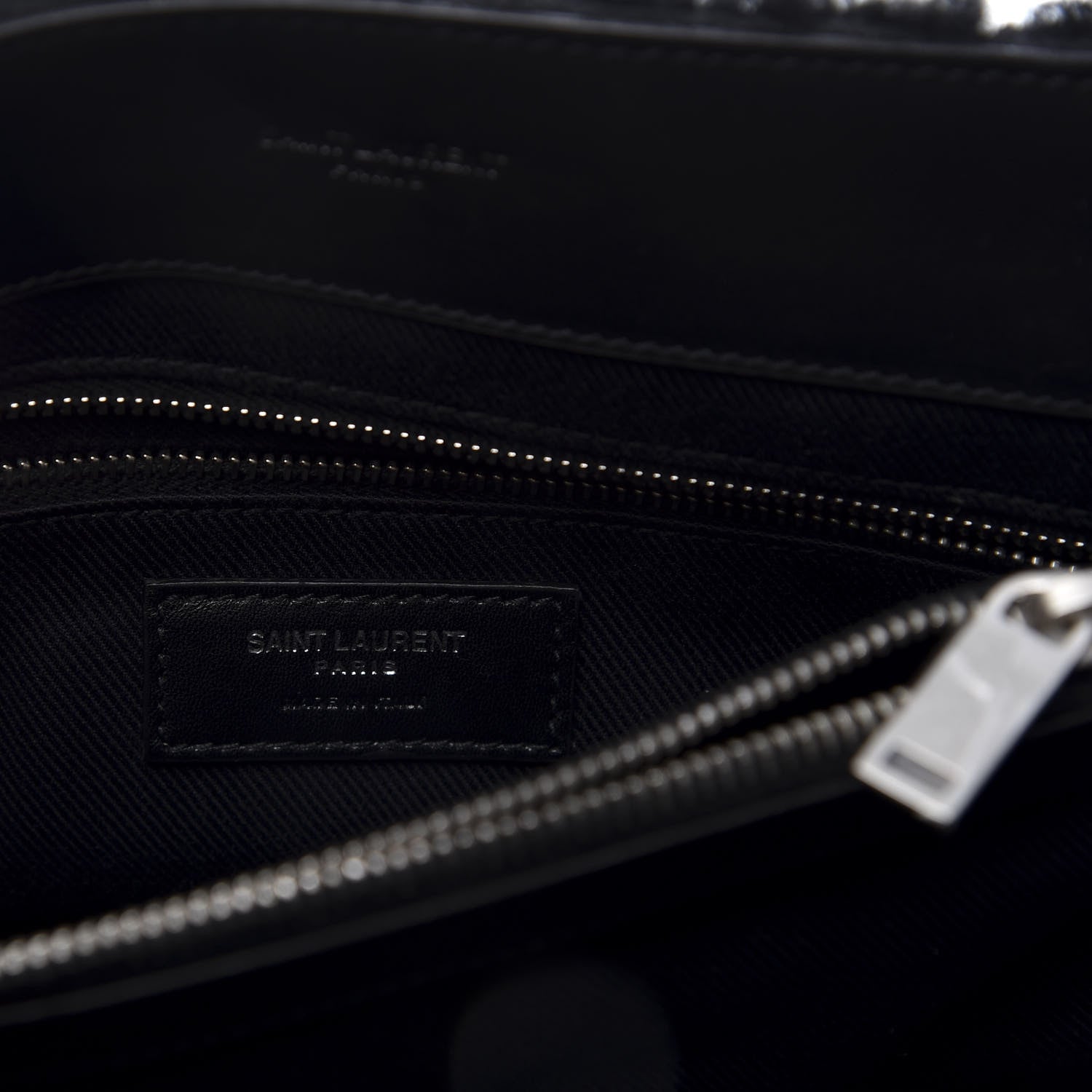 Saint Laurent Shearling Medium Loulou Shoulder Bag Black 8 of 13