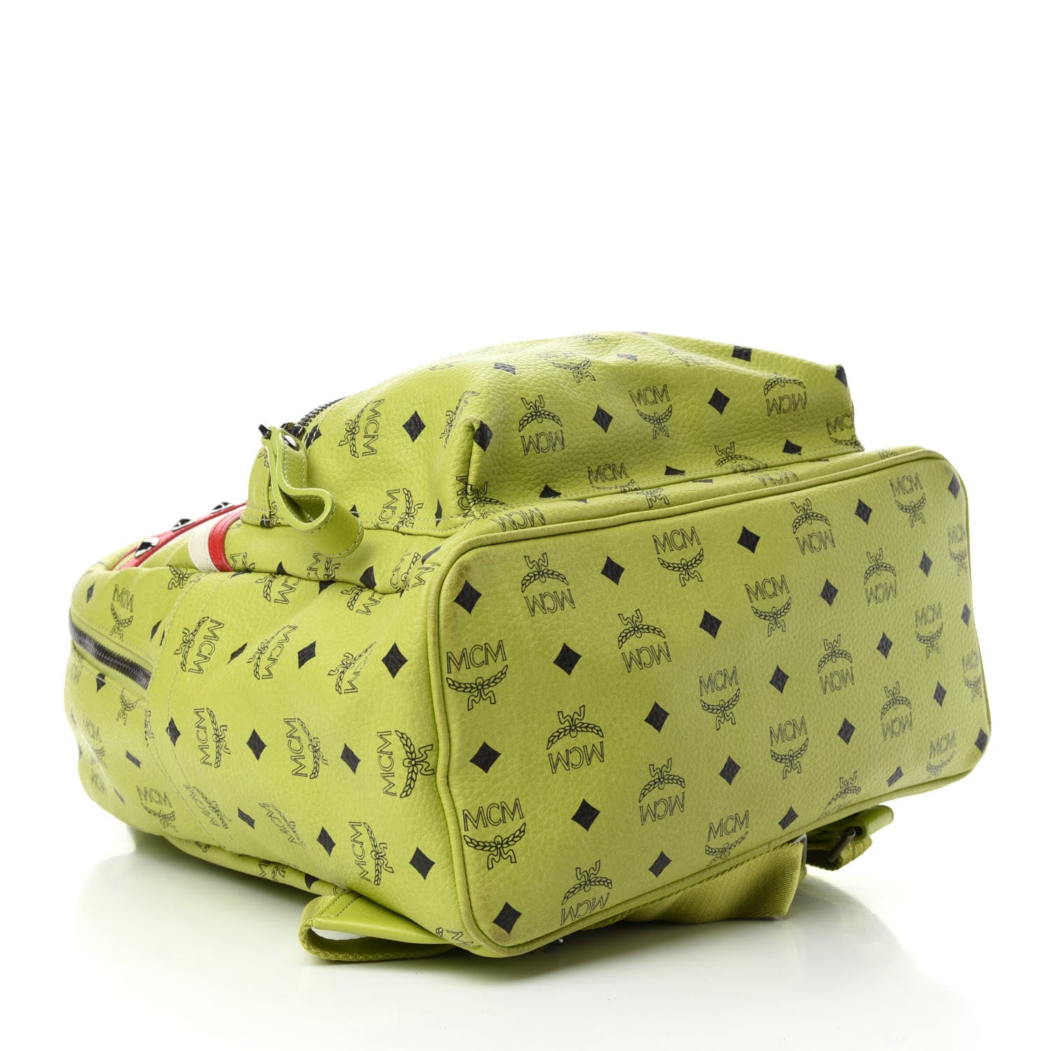 MCM Visetos Studded Medium Stark London Olympic Backpack Green 4 of 11