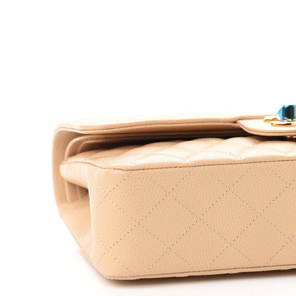 Chanel Caviar Quilted Medium Double Flap Beige 8 of 8