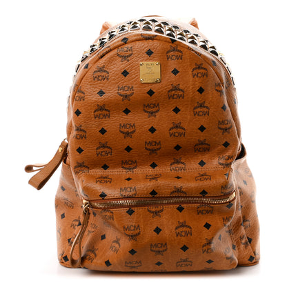 MCM Visetos Crown Stud Medium Stark Backpack Cognac 1 of 9