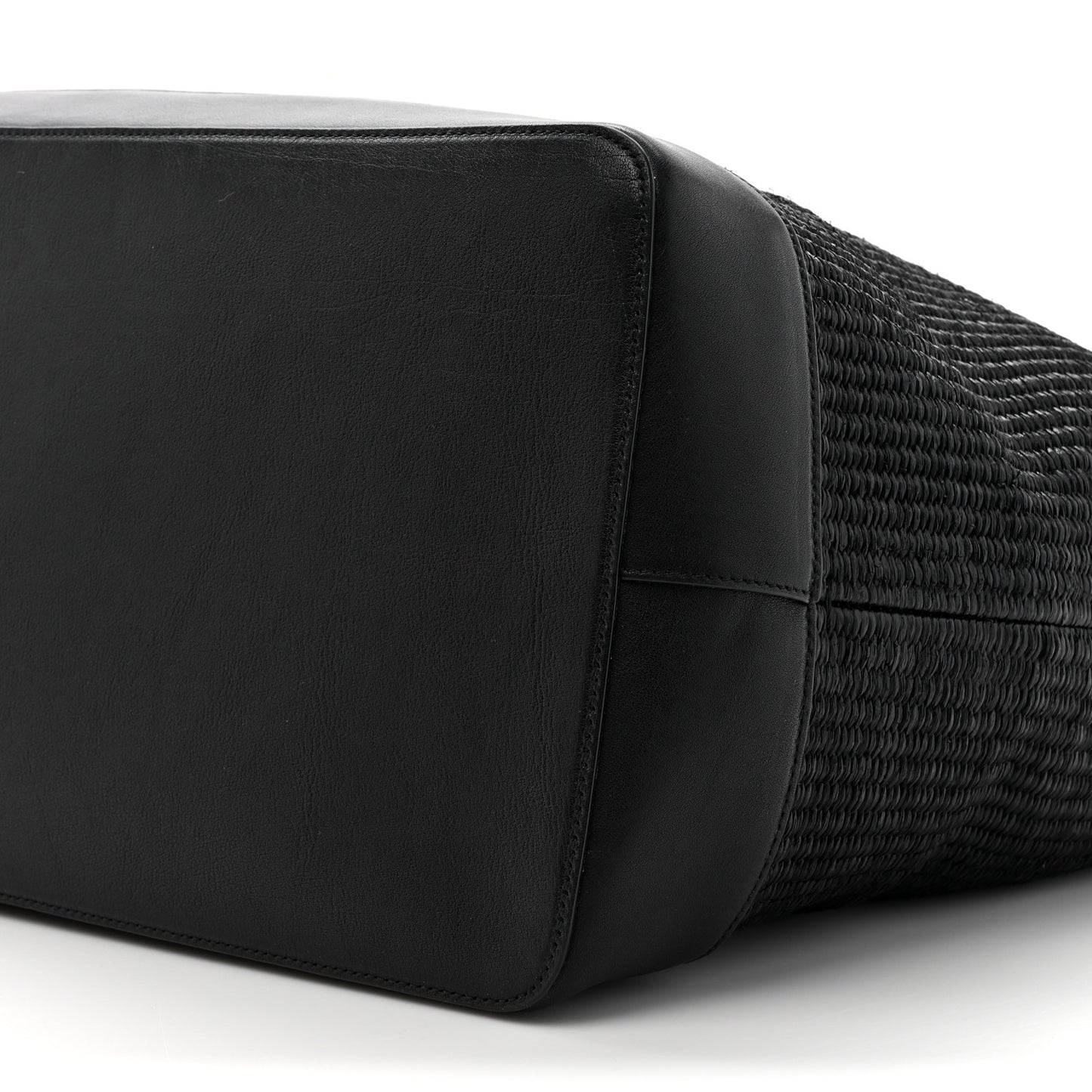 Linen Calfskin Rive Gauche Maxi Tote Black