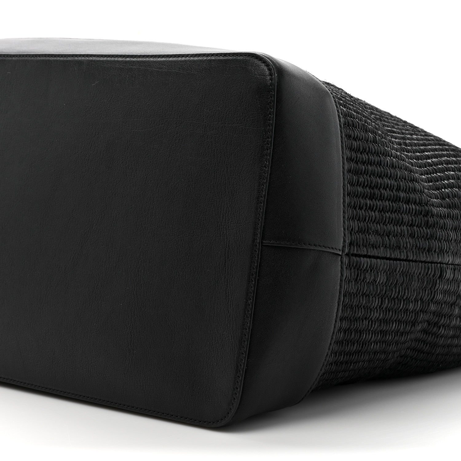 Saint Laurent Linen Calfskin Rive Gauche Maxi Tote Black 8 of 10