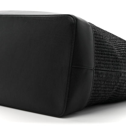 Saint Laurent Linen Calfskin Rive Gauche Maxi Tote Black 8 of 10