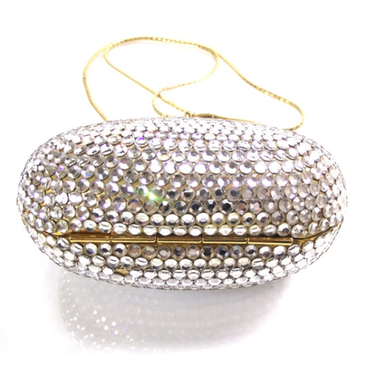 Swarovski Crystal Chatelaine Minaudiere Brushed Gold