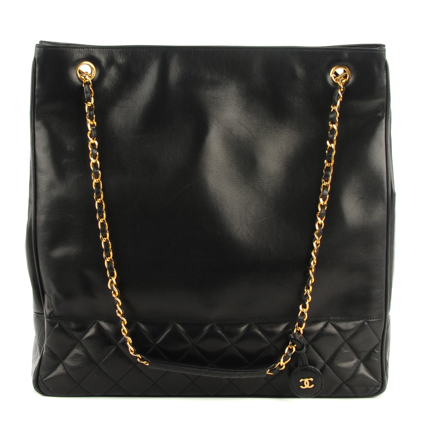 Lambskin Shopping Tote Black