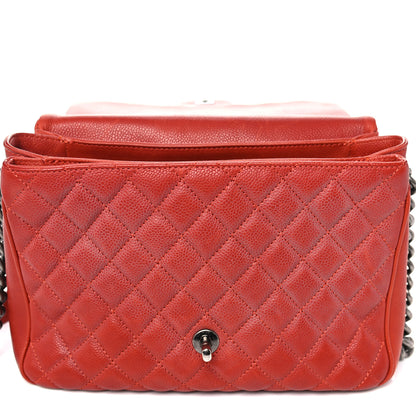 Chanel Caviar Quilted Medium Rock In Rome Single Flap Red 22 of 26