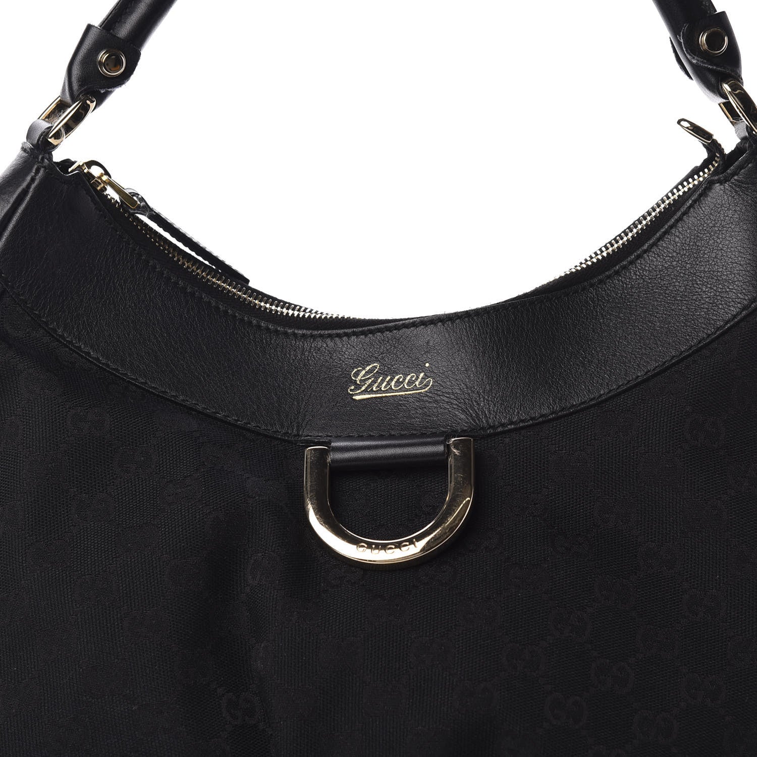 Gucci Monogram D Gold Ring Hobo Black 11 of 11