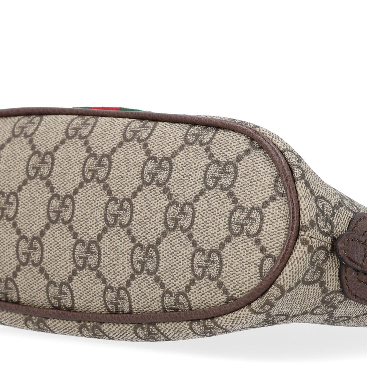 Gucci GG Supreme Monogram Textured Calfskin Web Large Ophidia Cosmetic Case Beige Ebony New Acero 10 of 10