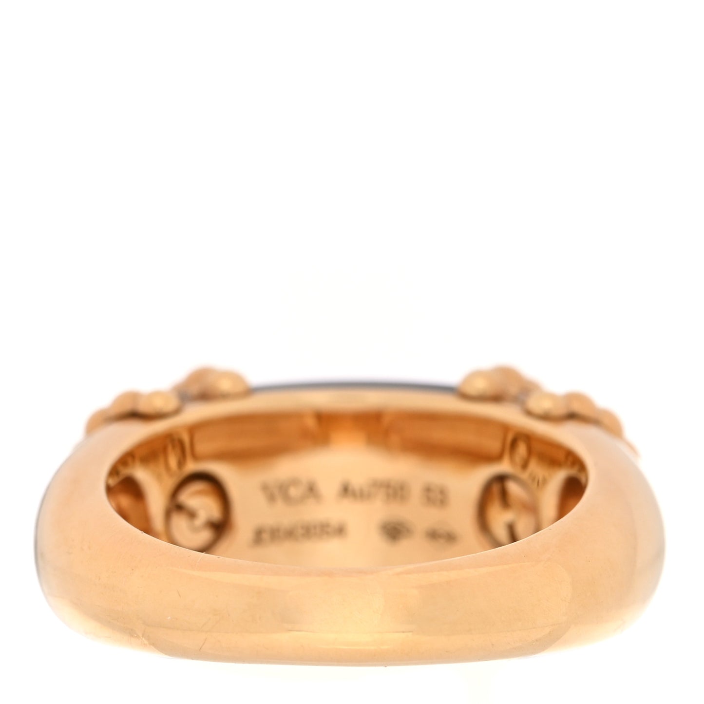 18K Yellow Gold Diamond Black Onyx Perlee Couleurs Ring 53 6.5