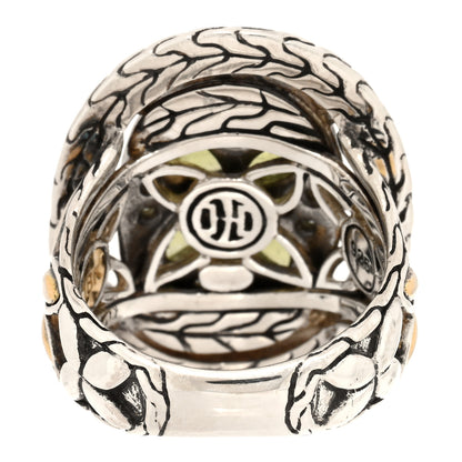 John Hardy Sterling Silver 18K Yellow Gold Peridot Tsavorite Batu Kawung Ring 50 5.5 4 of 5