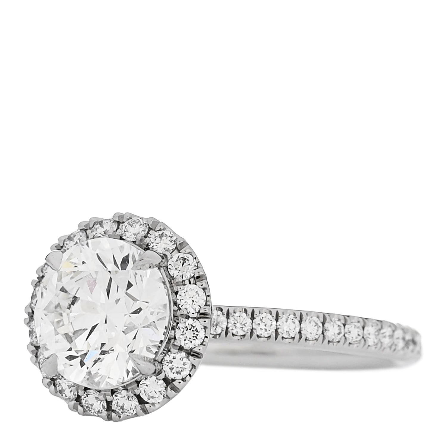 Harry Winston Platinum Diamond 1.41ct The One Round Brilliant Micropave Engagement Ring 47 4.25 3 of 7
