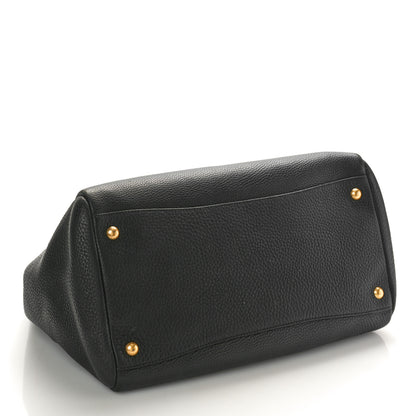 Prada Vitello Daino Shopping Satchel Black 4 of 13