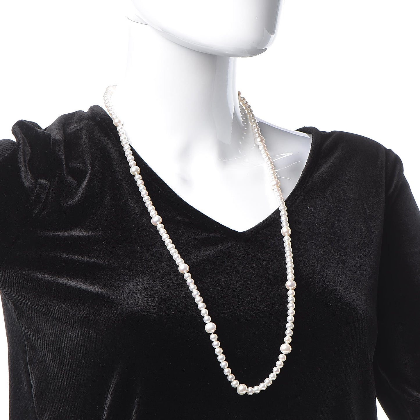 Sterling Silver Ziegfeld Graduated Pearl Necklace 32"