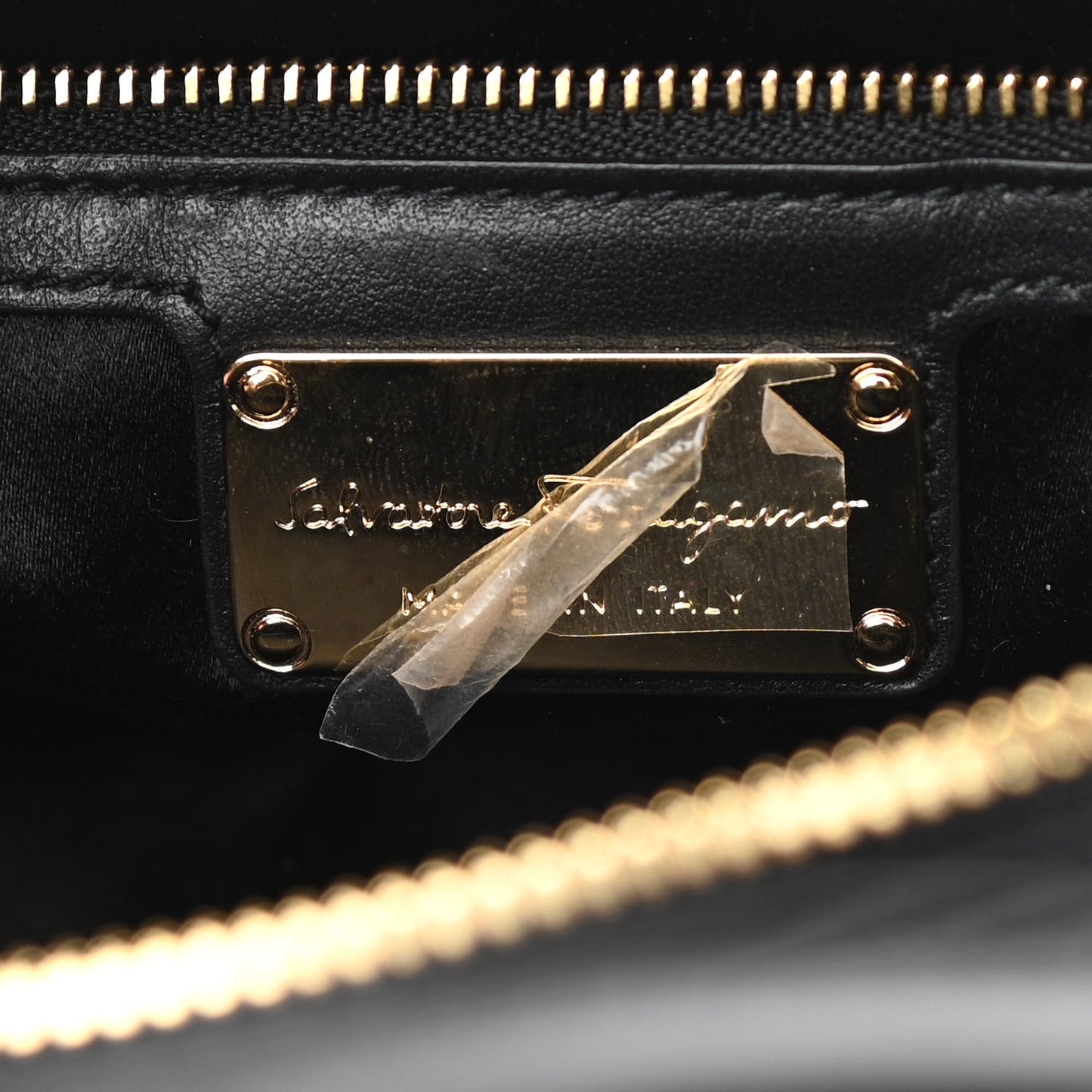 Calfskin Sequin Small Fiamma Bag Black Gold