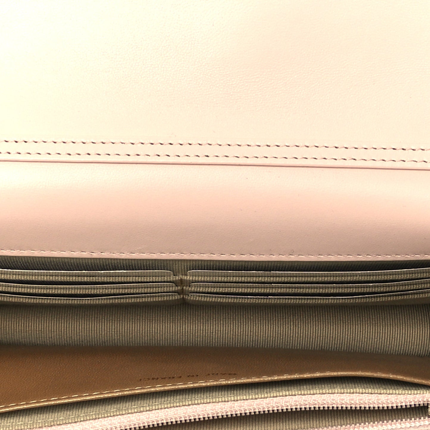 Lambskin Quilted CC Pearl Crush Wallet on Chain WOC Light Beige