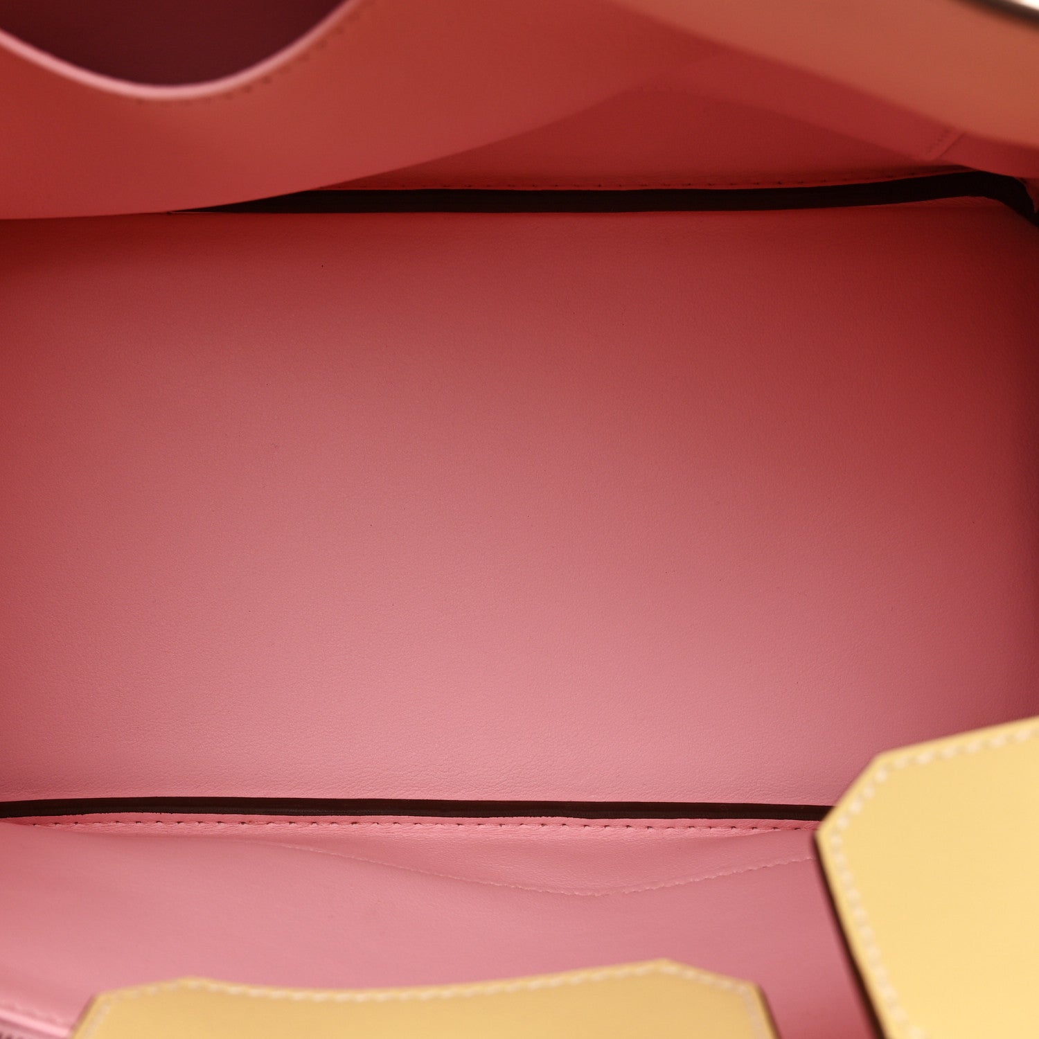 Hermes Swift Horseshoe Bi-Color Birkin 30 Jaune Poussin Rose Sakura 5 of 11